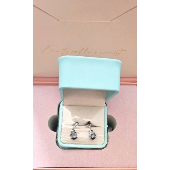 Black Moissanite Teardrop Earrings, 4.4Ct - Picture 9 of 9